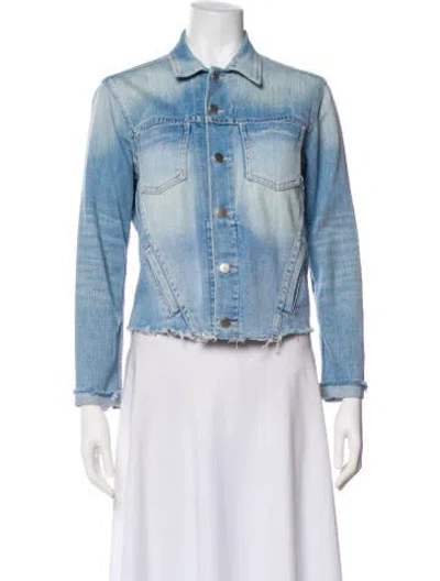Pre-owned L'agence Striped Denim Jacket In Blue