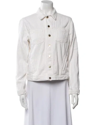 Pre-owned L'agence Striped Denim Jacket In Neutral