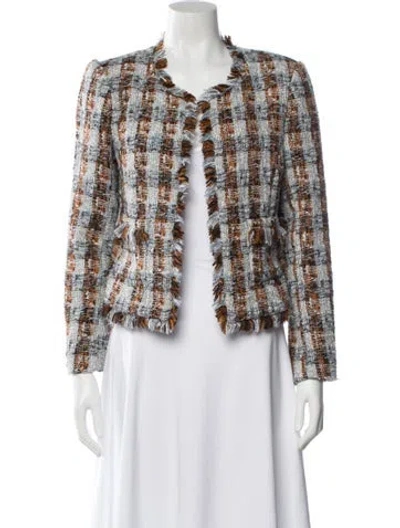 Pre-owned L'agence Striped Evening Jacket In Blue