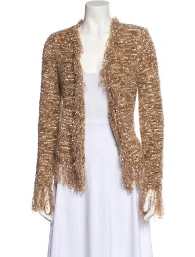 Pre-owned L'agence Striped Evening Jacket In Neutral