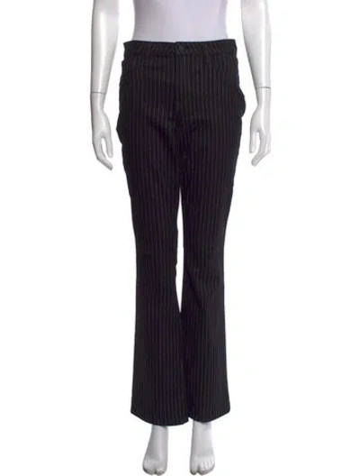 Pre-owned L'agence Striped Flared Pants In Black/metallic