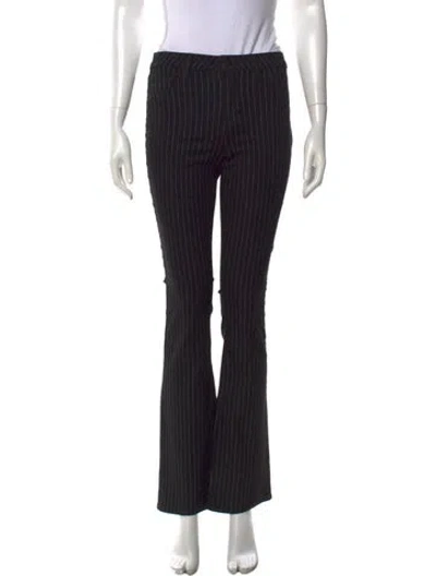 Pre-owned L'agence Striped Flared Pants In Black/metallic