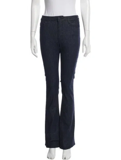 Pre-owned L'agence Striped Flared Pants In Blue