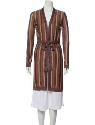Pre-owned L'agence Striped Glitter Accents Robe