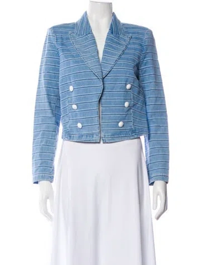 Pre-owned L'agence Striped Jacket W/ Tags In Blue