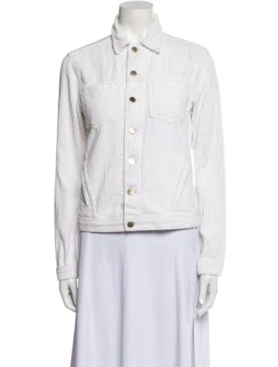 Pre-owned L'agence Striped Jacket In White