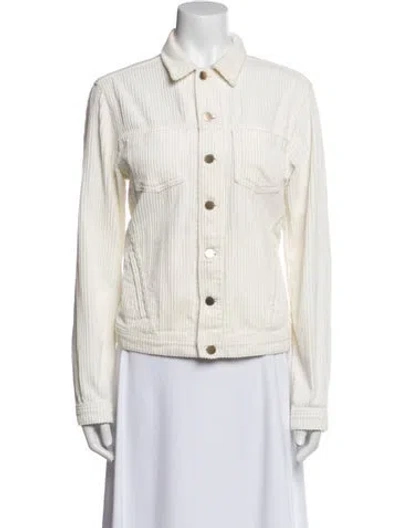 Pre-owned L'agence Striped Jacket In White