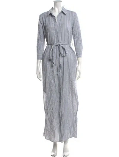 Pre-owned L'agence Striped Long Dress In Blue