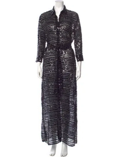 Pre-owned L'agence Striped Long Dress In Multi