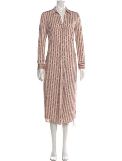 Pre-owned L'agence Striped Long Dress In Neutral