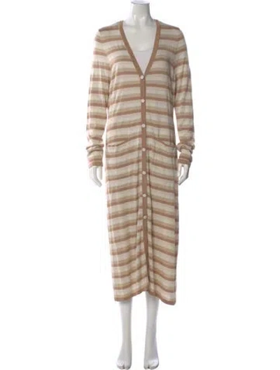 Pre-owned L'agence Striped Long Dress W/ Tags In Brown