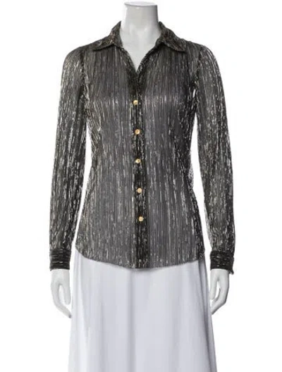 Pre-owned L'agence Striped Long Sleeve Blouse