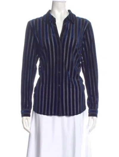 Pre-owned L'agence Striped Long Sleeve Blouse W/ Tags In Multi