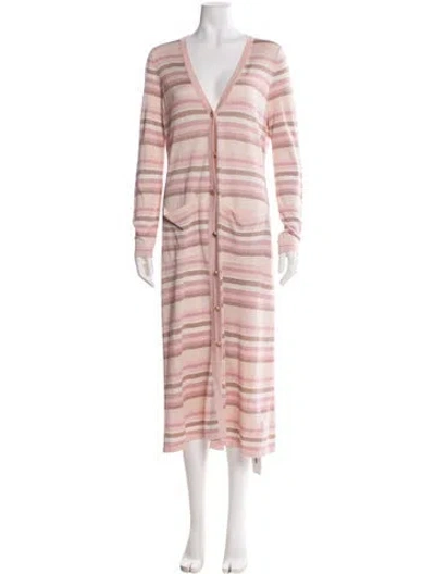 Pre-owned L'agence Striped Midi Length Dress