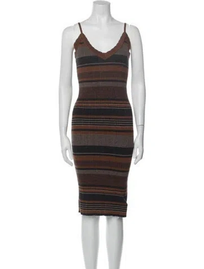 Pre-owned L'agence Striped Midi Length Dress