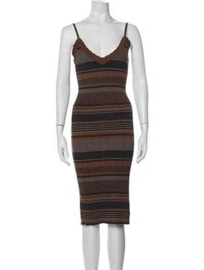 Pre-owned L'agence Striped Midi Length Dress