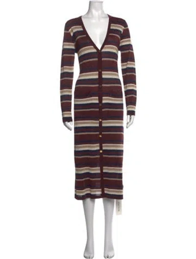 Pre-owned L'agence Striped Midi Length Dress