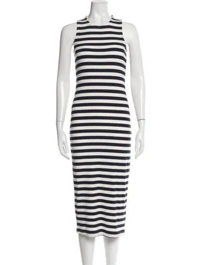 Pre-owned L'agence Striped Midi Length Dress In Green
