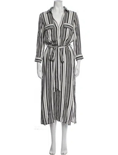 Pre-owned L'agence Striped Midi Length Dress In Multi