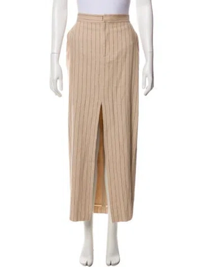 Pre-owned L'agence Striped Midi Length Skirt In Neutral
