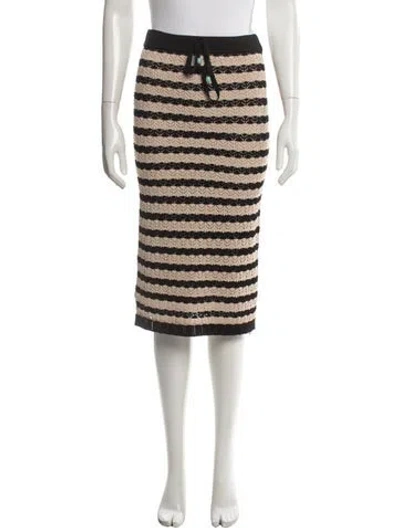 Pre-owned L'agence Striped Midi Length Skirt W/ Tags In White