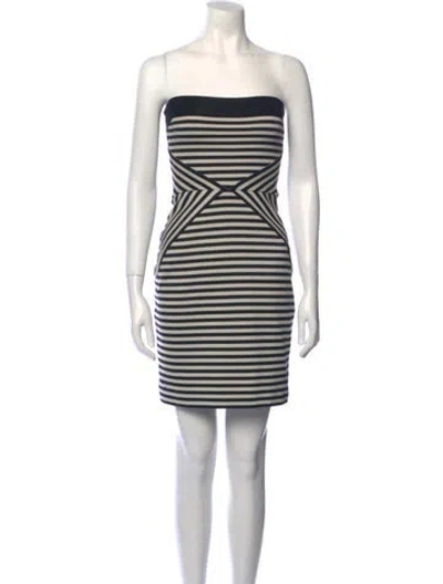 Pre-owned L'agence Striped Mini Dress In Black