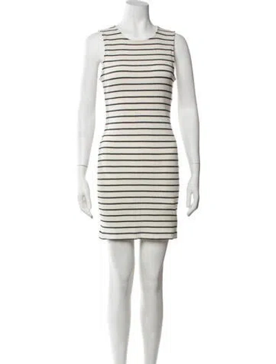Pre-owned L'agence Striped Mini Dress In Black/neutrals