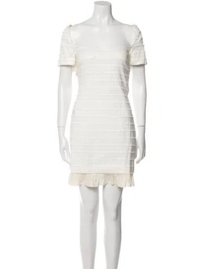 Pre-owned L'agence Striped Mini Dress In Neutral