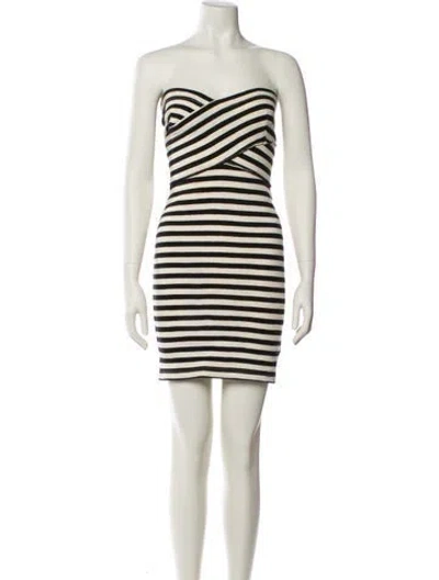 Pre-owned L'agence Striped Mini Dress In Neutral