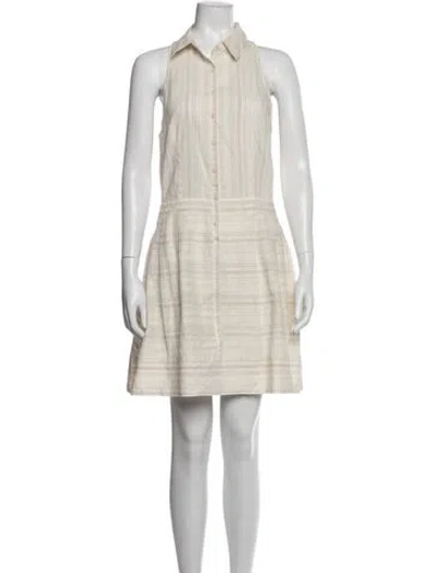 Pre-owned L'agence Striped Mini Dress In Neutral