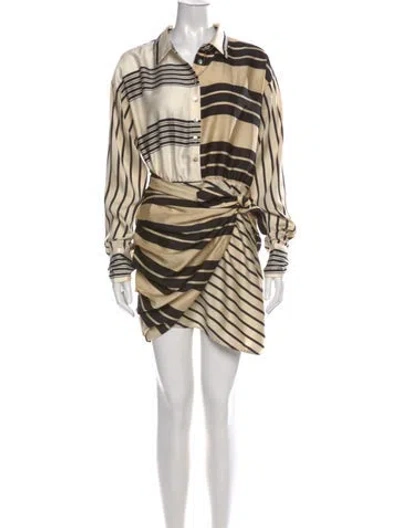 Pre-owned L'agence Striped Mini Dress In Neutrals