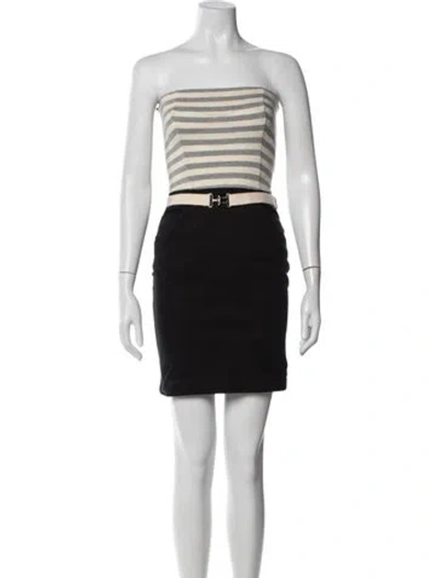 Pre-owned L'agence Striped Mini Dress W/ Tags In Black
