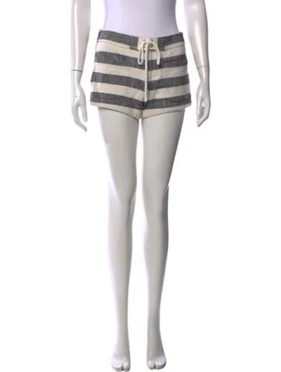 Pre-owned L'agence Striped Mini Shorts In Neutrals