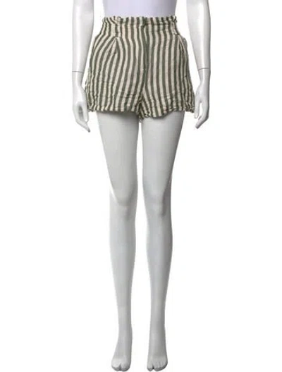 Pre-owned L'agence Striped Mini Shorts In Neutrals