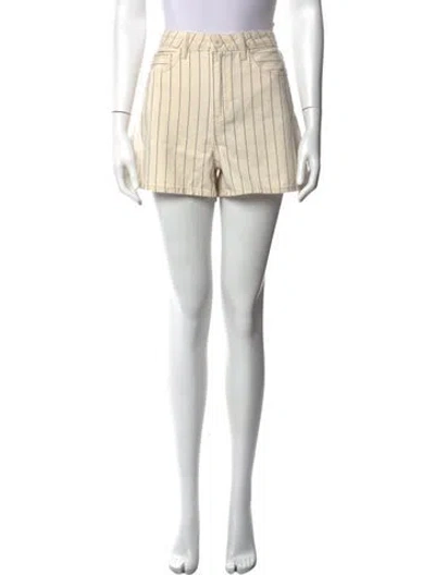 Pre-owned L'agence Striped Mini Shorts In Neutrals
