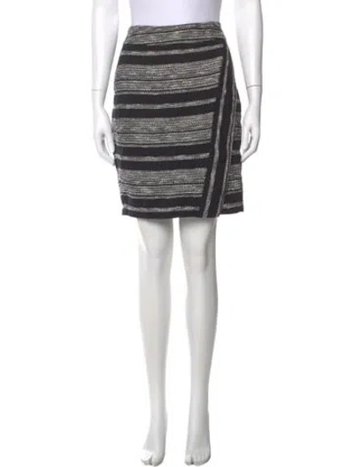 Pre-owned L'agence Striped Mini Skirt In Gray