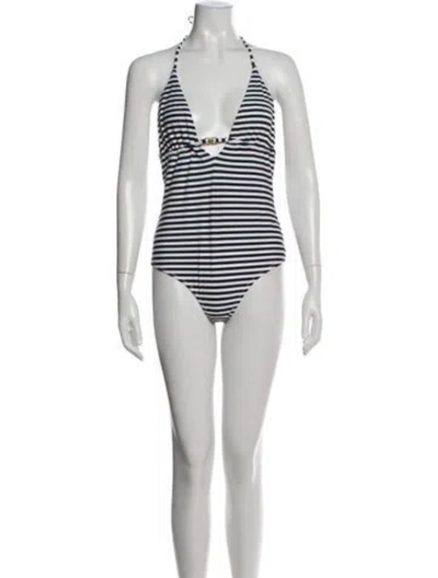 Pre-owned L'agence Striped One-piece W/ Tags In White