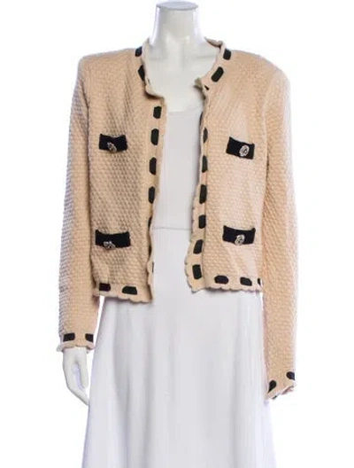 Pre-owned L'agence Striped Open Front Sweater In Neutral