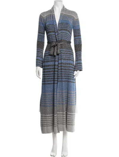 Pre-owned L'agence Striped Open Front Sweater W/ Tags In Black/blue