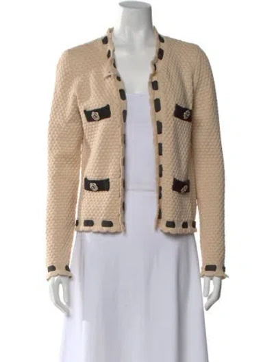 Pre-owned L'agence Striped Open Front Sweater W/ Tags In Neutral