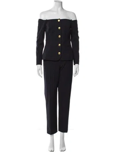 Pre-owned L'agence Striped Pant Set W/ Tags In Blue