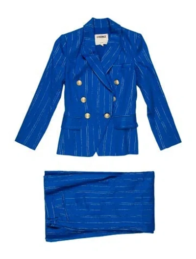 Pre-owned L'agence Striped Pantsuit In Blue