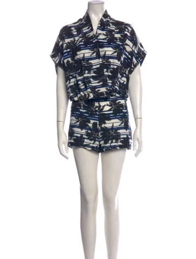 Pre-owned L'agence Striped Romper In Multicolor
