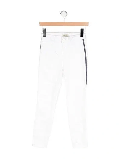 Pre-owned L'agence Striped Skinny Leg Pants In White