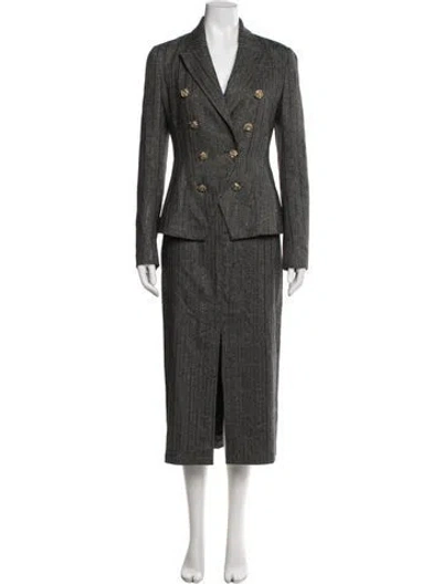 Pre-owned L'agence Striped Skirt Suit In Gray