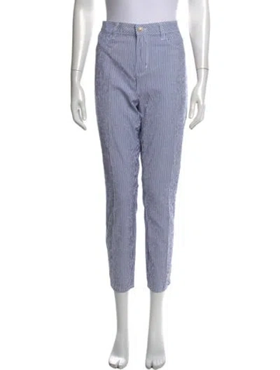 Pre-owned L'agence Striped Straight Leg Pants In Black
