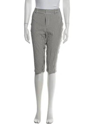 Pre-owned L'agence Striped Straight Leg Pants In Black