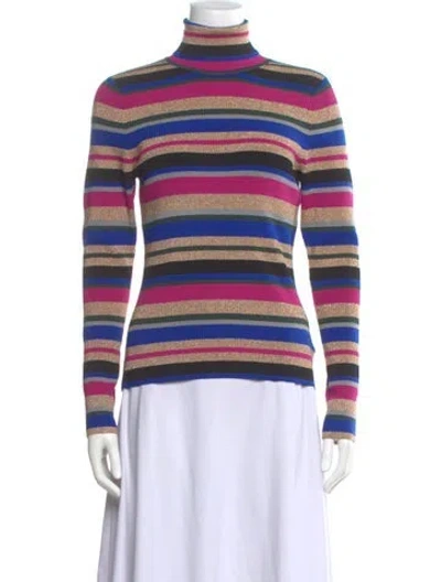 Pre-owned L'agence Striped Turtleneck Sweater