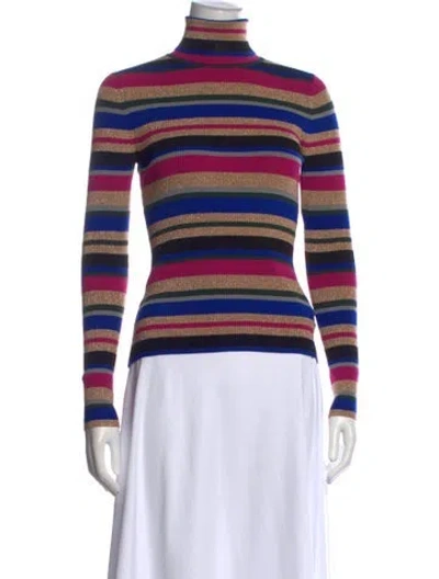 Pre-owned L'agence Striped Turtleneck Top