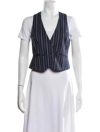 Pre-owned L'agence Striped Vest In Black